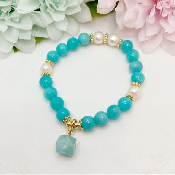 Nature Tianhe Stone & Pearl bracelet - Picture 1 of 7